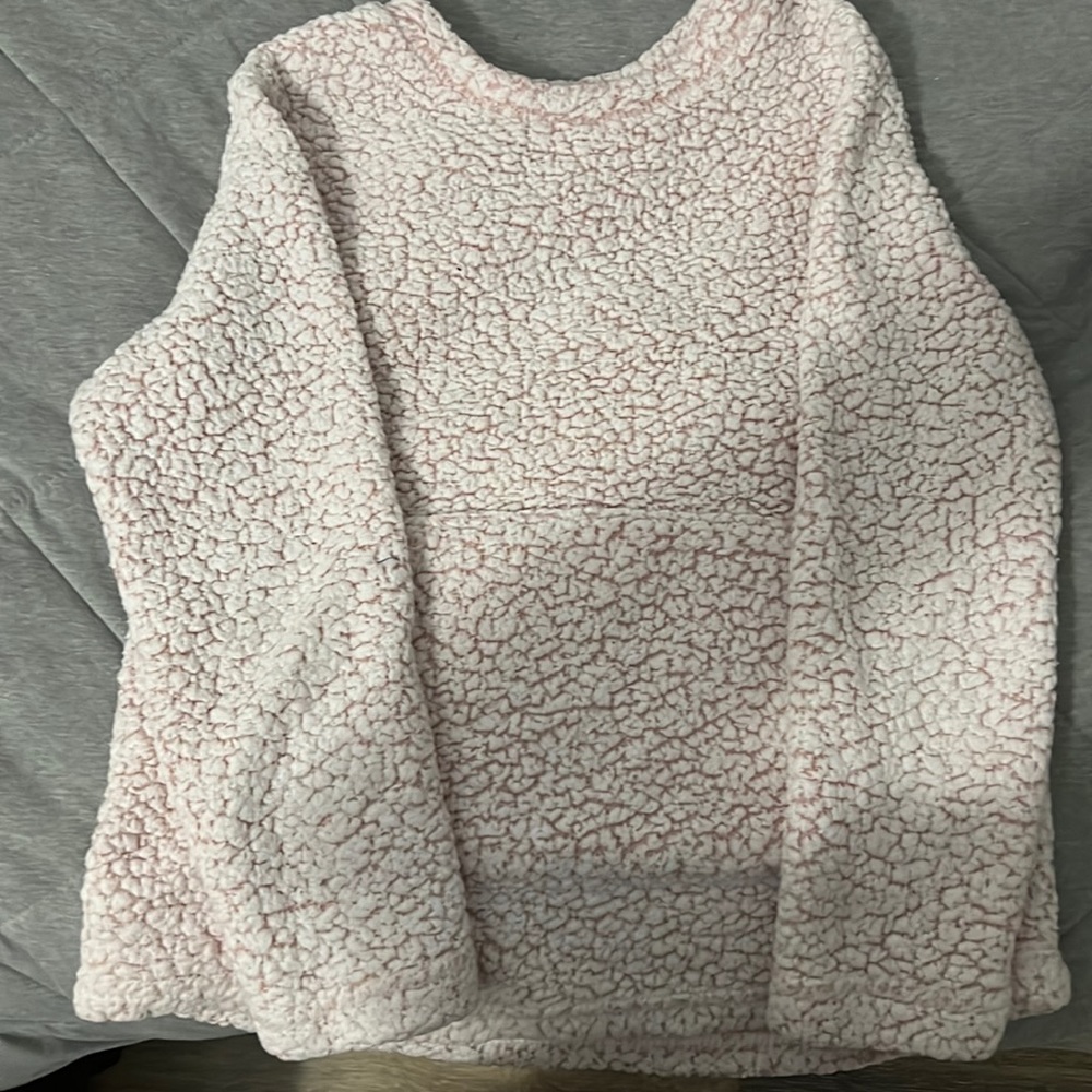 Soft plush pink sweatshirt, muted purple sweatshirt Women's small